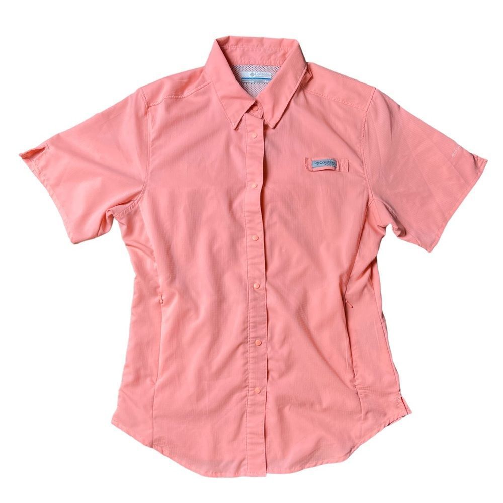 Columbia PFG Omni Shade Snap Button Down Short Sleeve Fishing Shirt Size XS